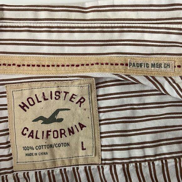 Hollister cotton long sleeve button up casual shirt.  Size Large. - Picture 3 of 4